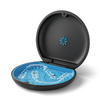 Invisalign clear aligners in their case